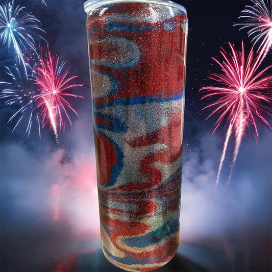 RTS Red, White and Blue glitter Swirl!